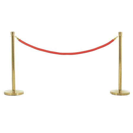 US WEIGHT Brass Stanchions w/Red Velvet Ropes, 2 U2141